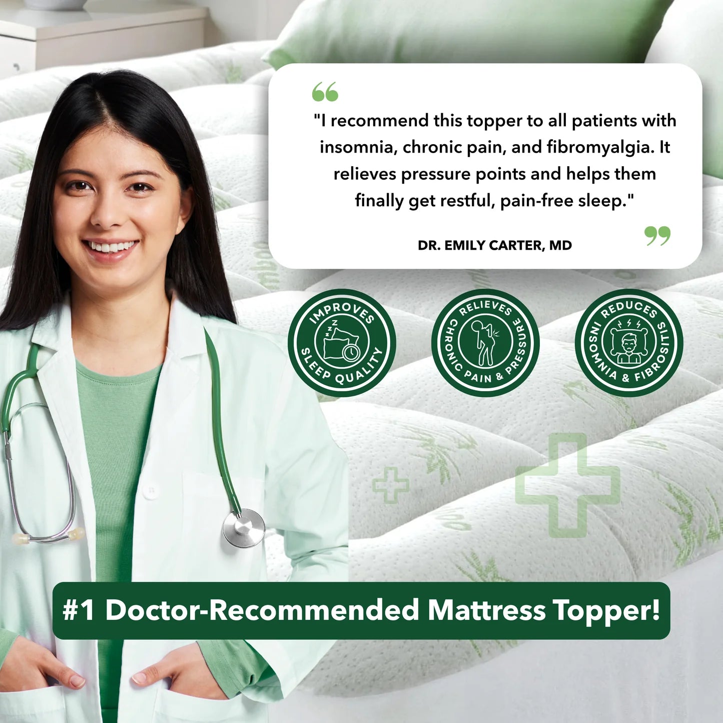 snugclouds Bamboo Mattress Topper